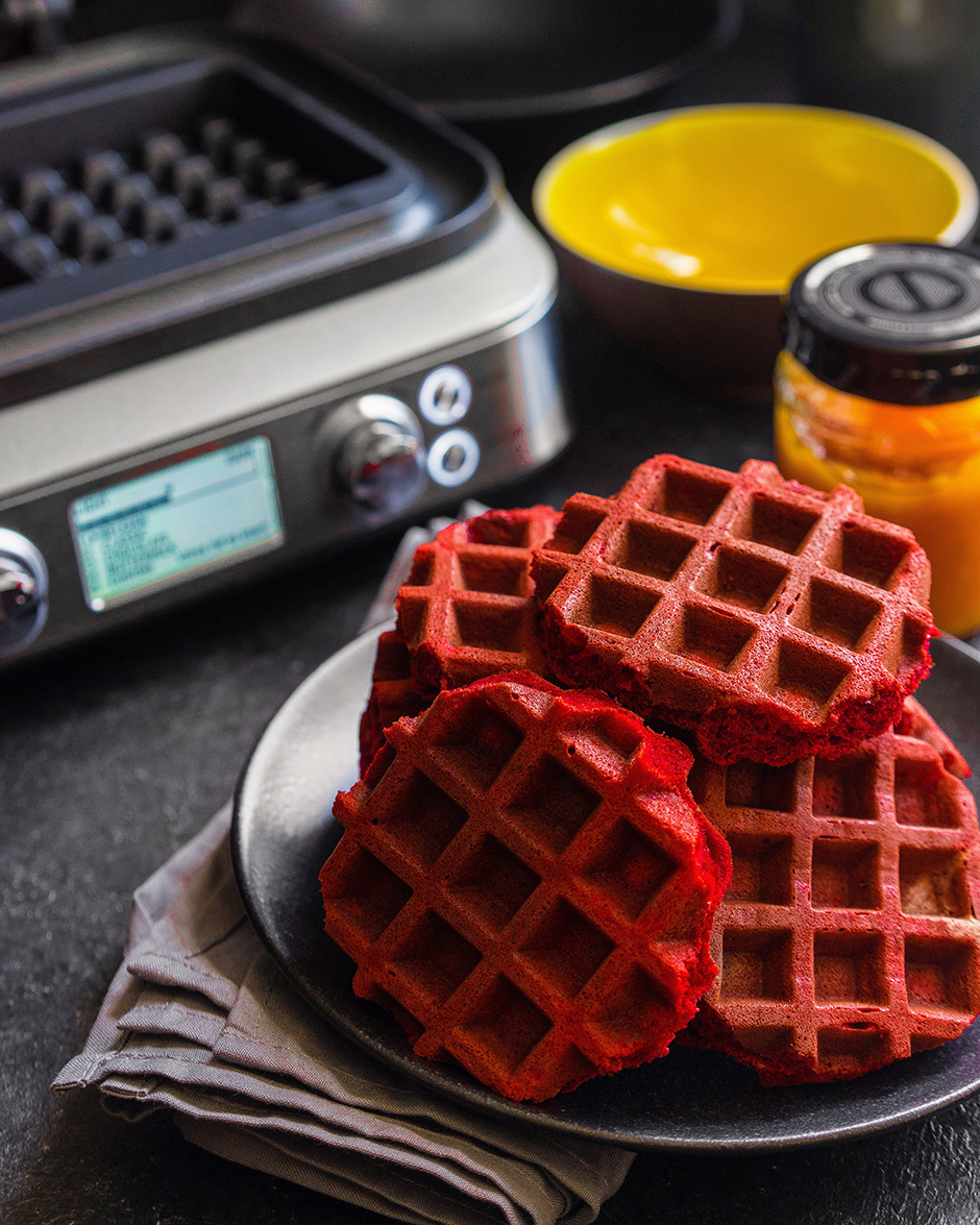 12 Red velvet waffles